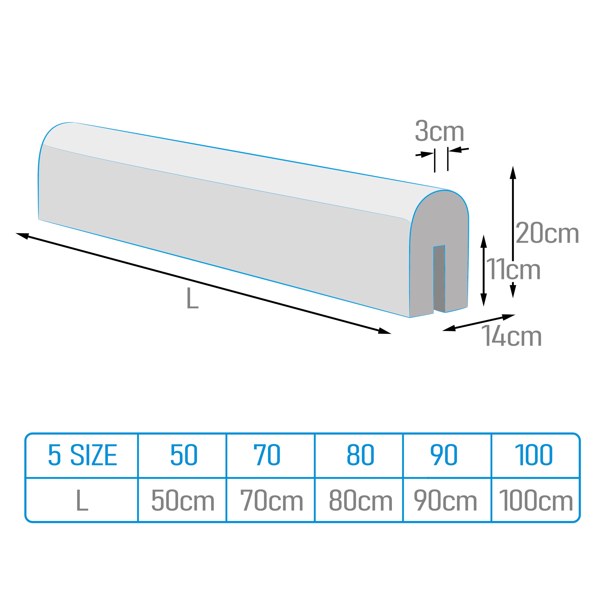 Wymiary Ochraniacza U cm