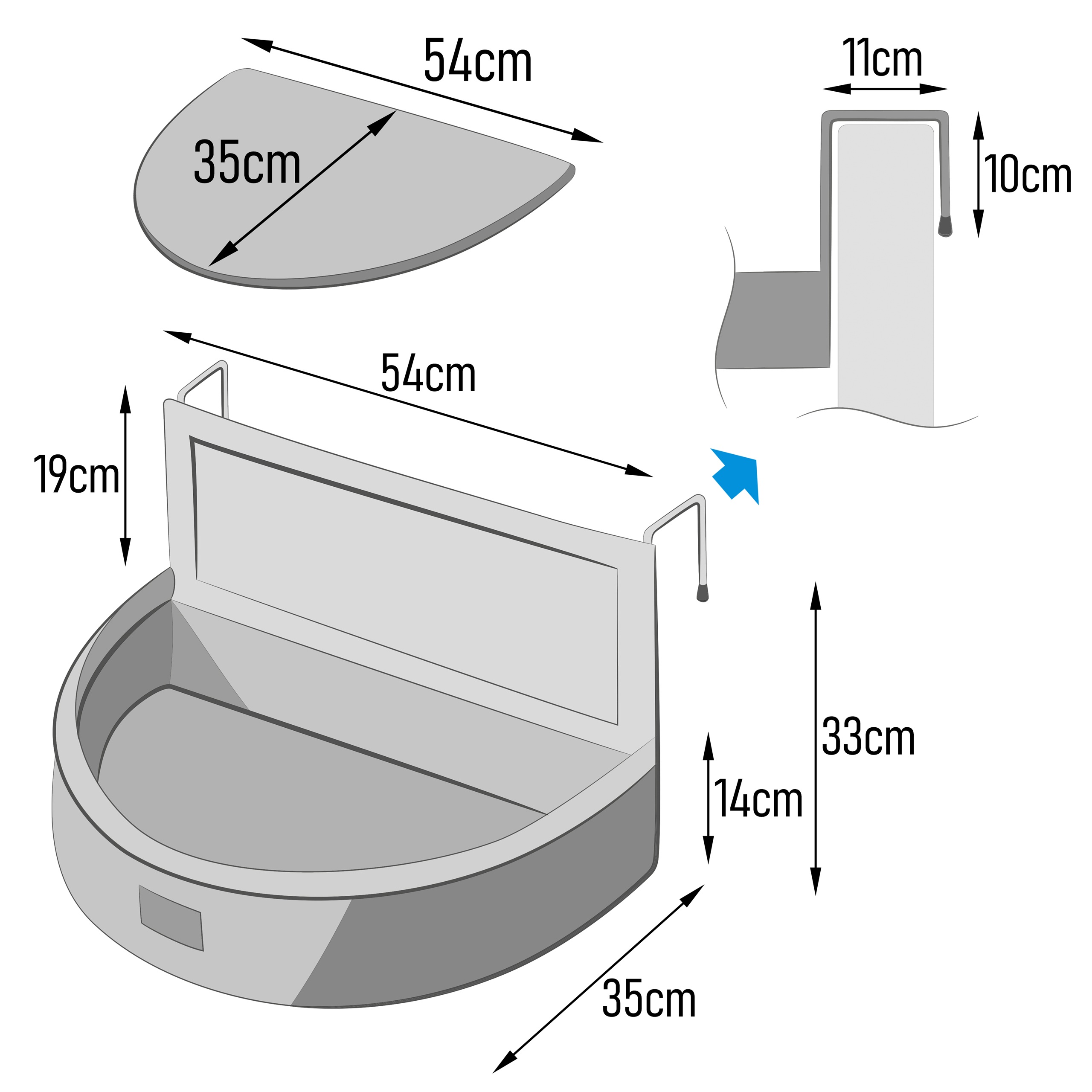 Hamak Milo na kaloryfer dla kota - wymiary