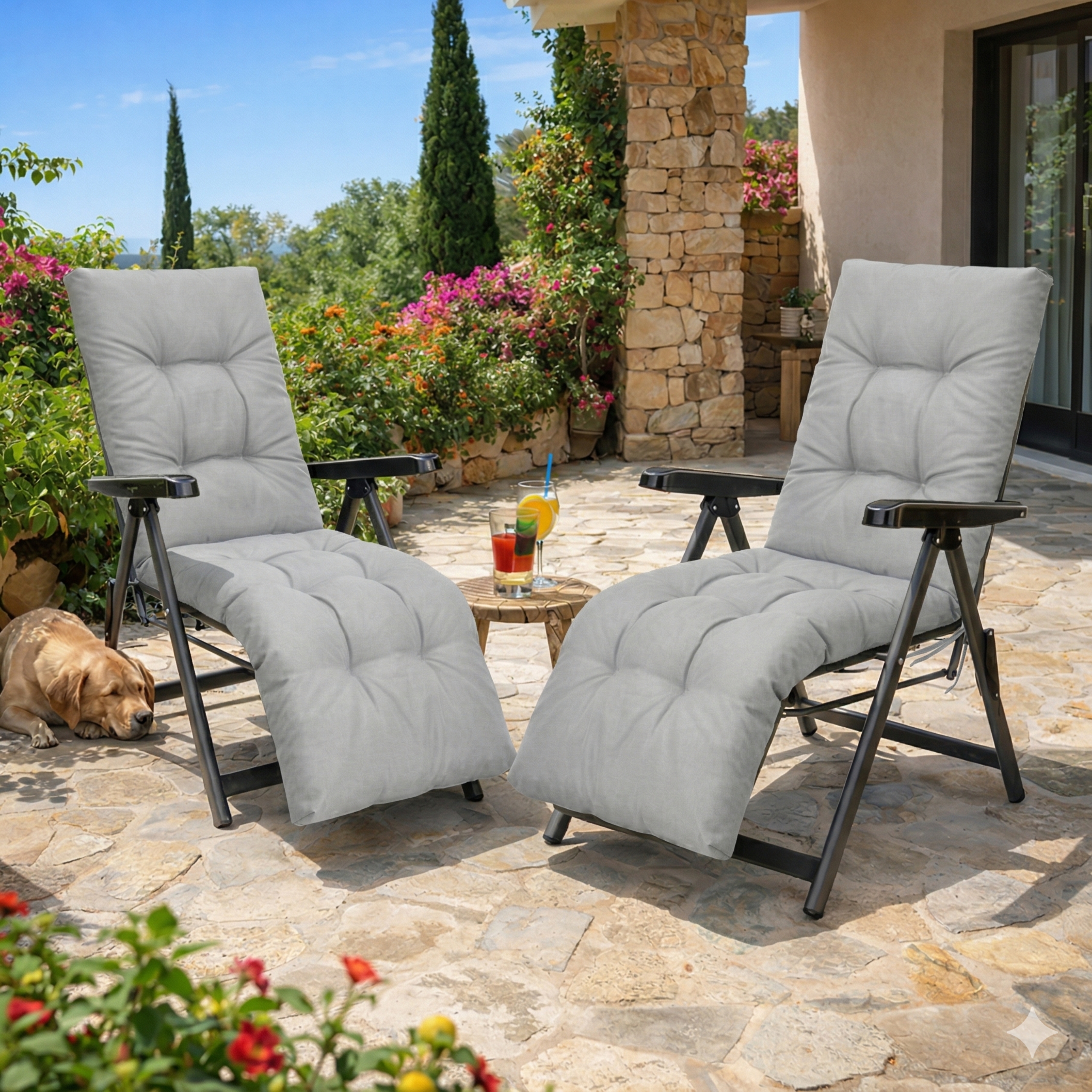 Poduszka ogrodowa na leżak z podnóżkiem - Ilona Light