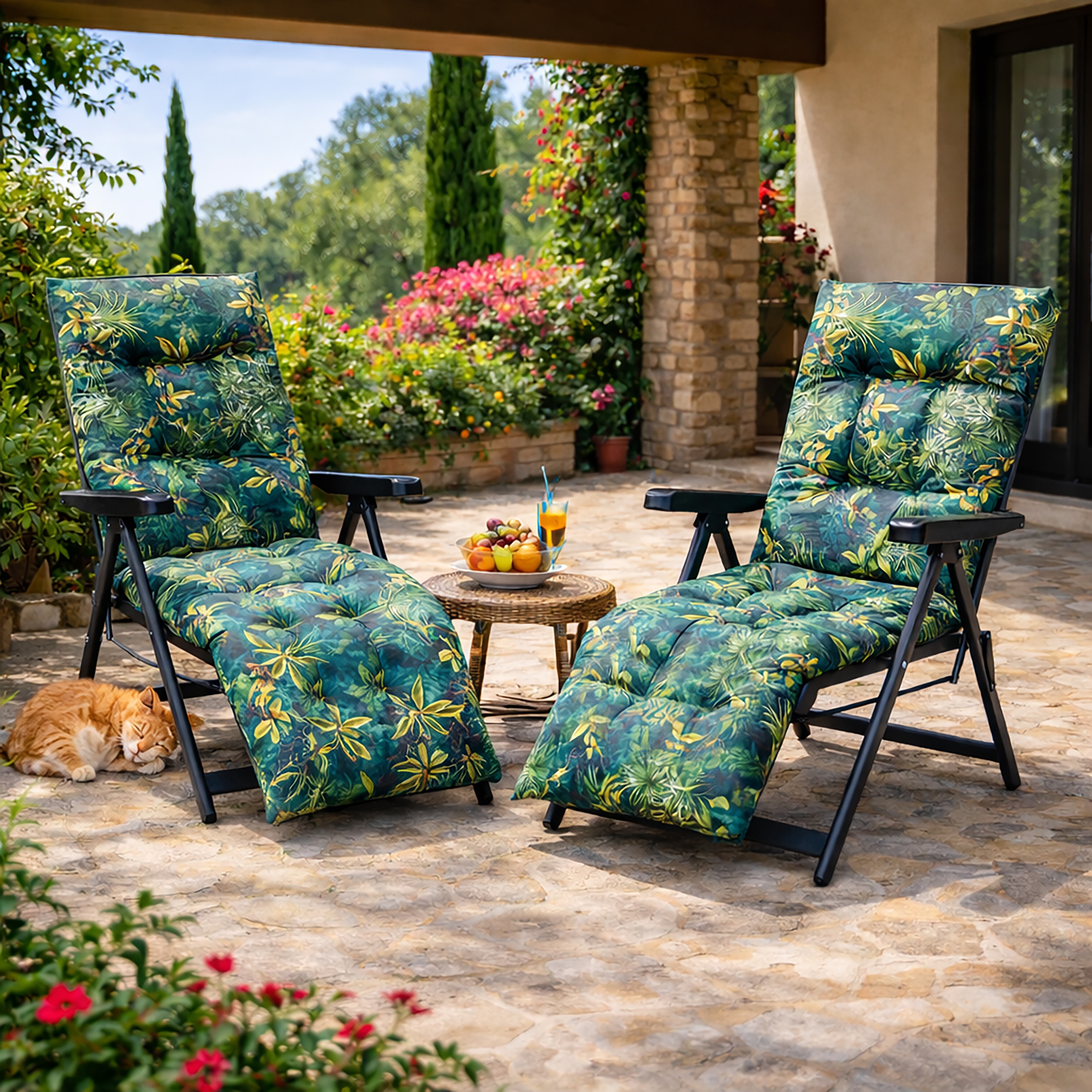 Poduszka ogrodowa na leżak z podnóżkiem - Ilona Light