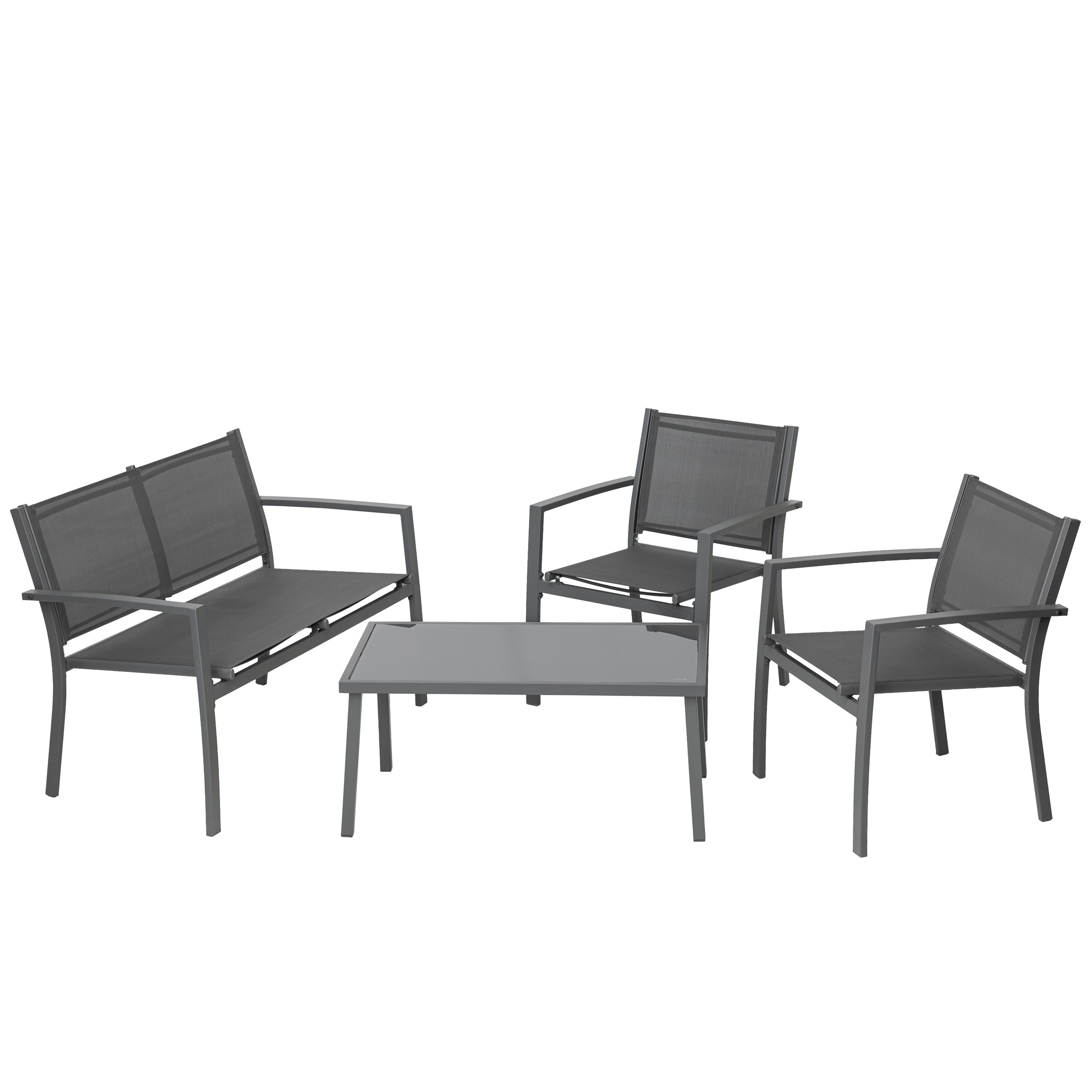 KOMPLET MEBLI OGRODOWYCH 2 Krzesła Sofa i Stół ogrodowy Zestaw wypoczynkowy