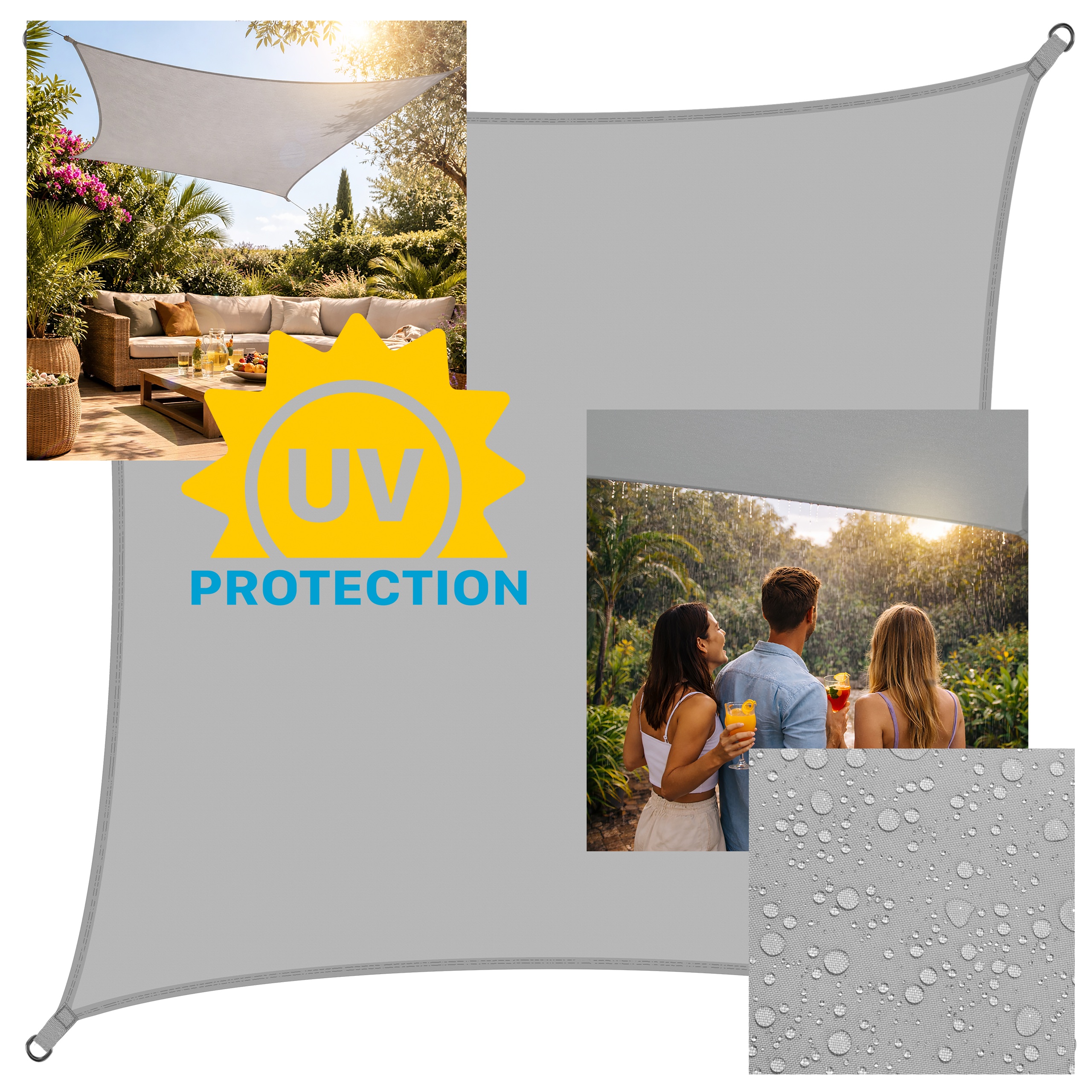 Żagiel przeciwsłoneczny w kształcie kwadratu