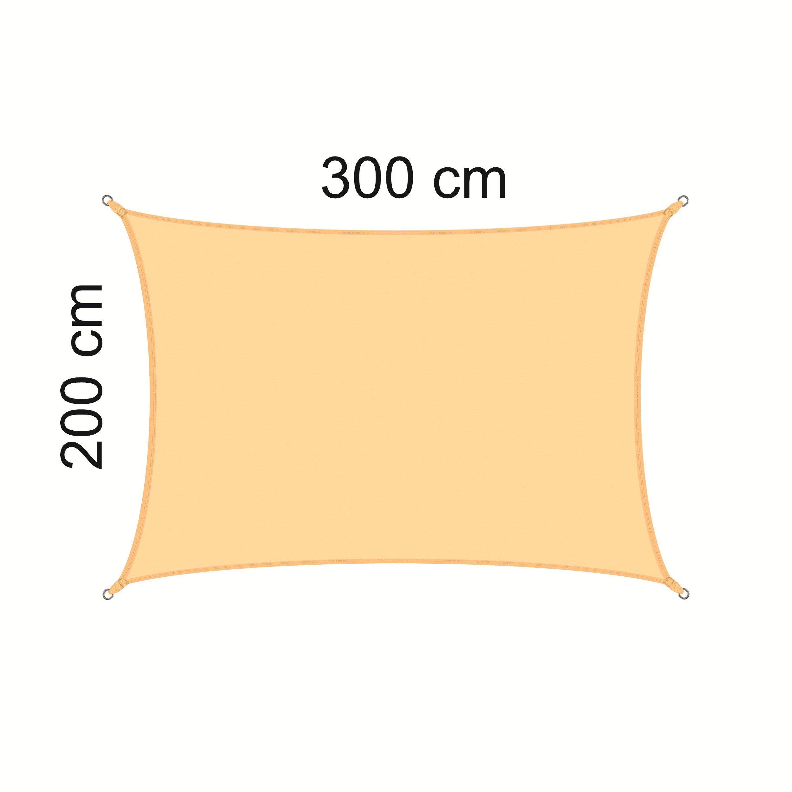 Żagiel przeciwsłoneczny w kształcie prostokąt