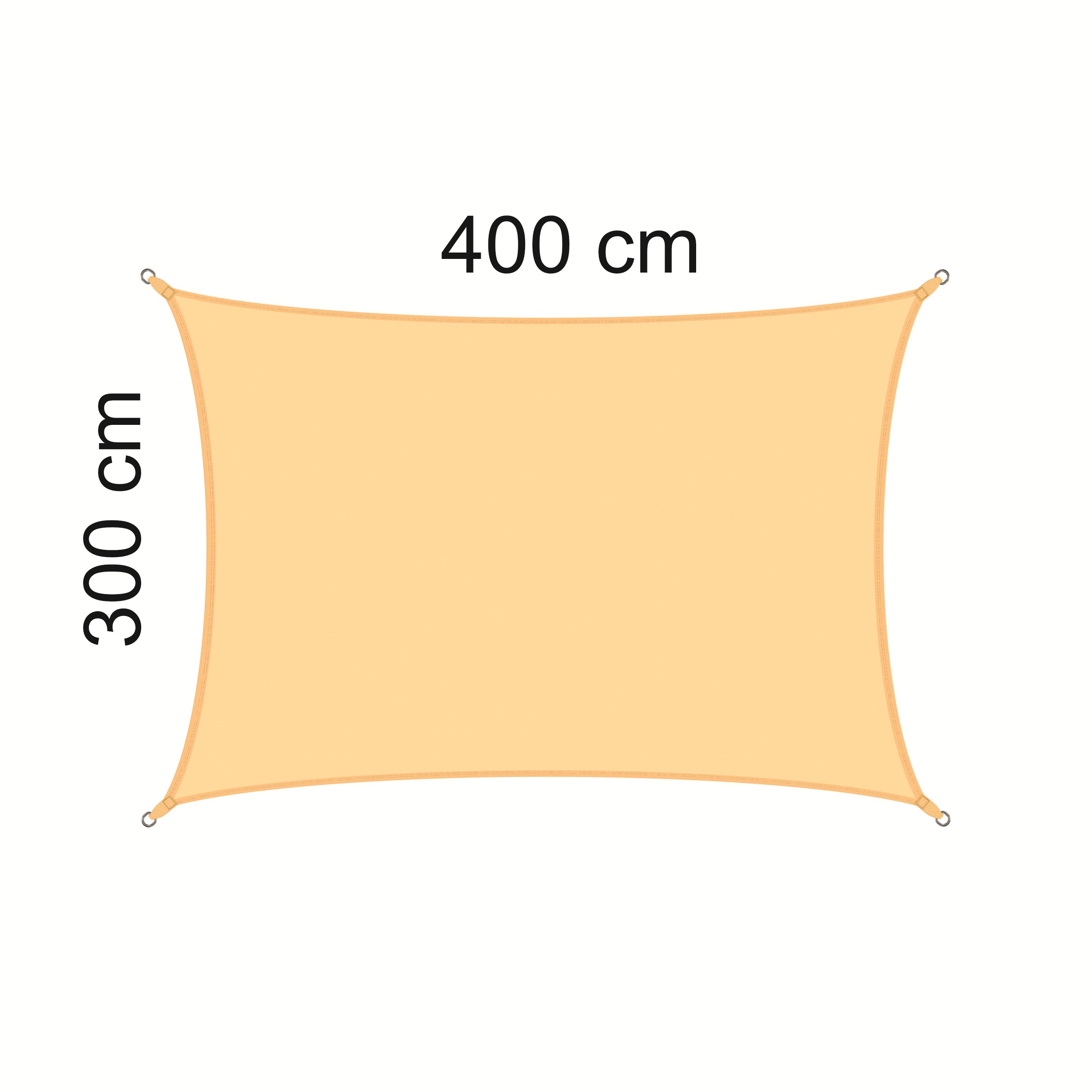 Żagiel przeciwsłoneczny w kształcie prostokąt