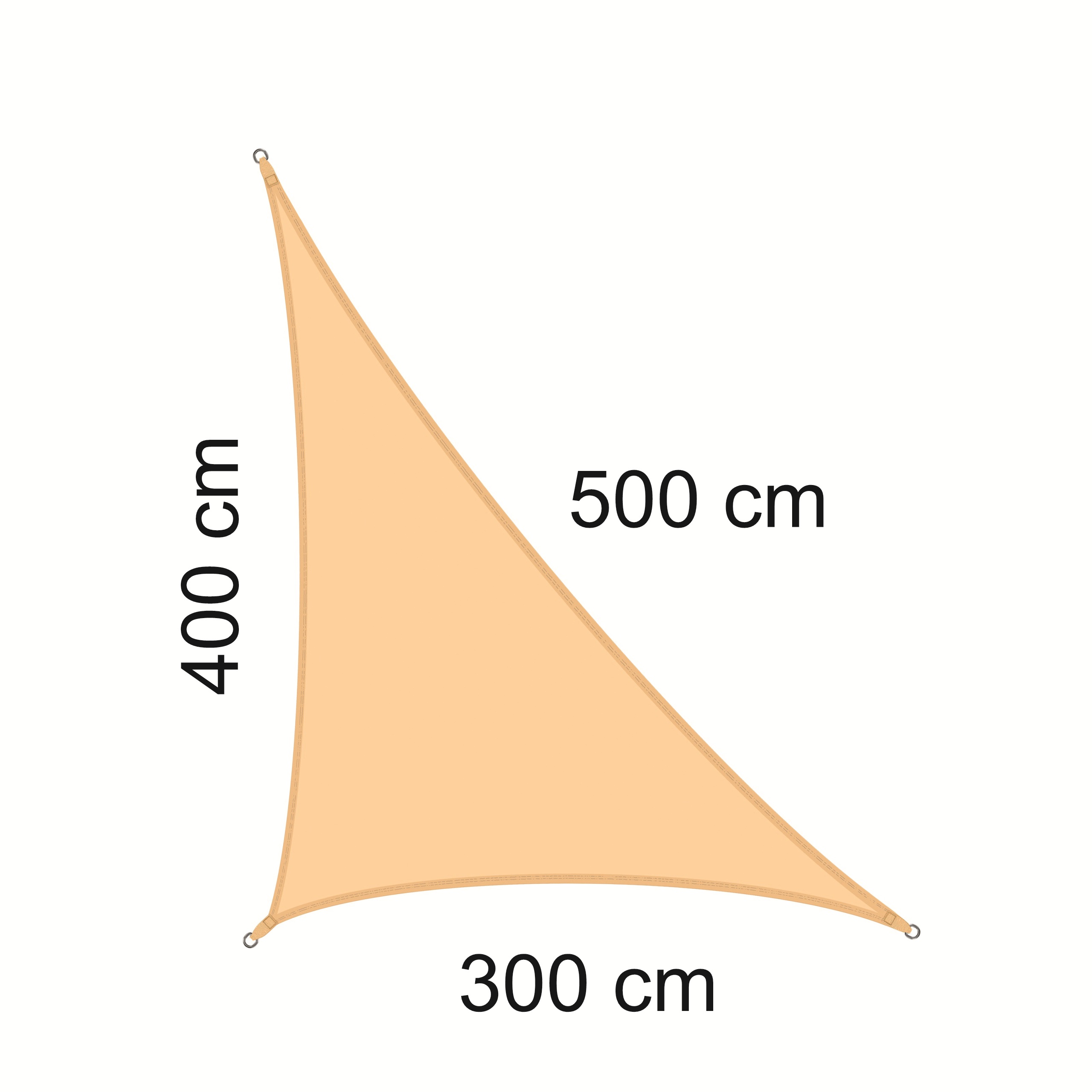 Żagiel przeciwsłoneczny w kształcie trójkąta prostokątnego