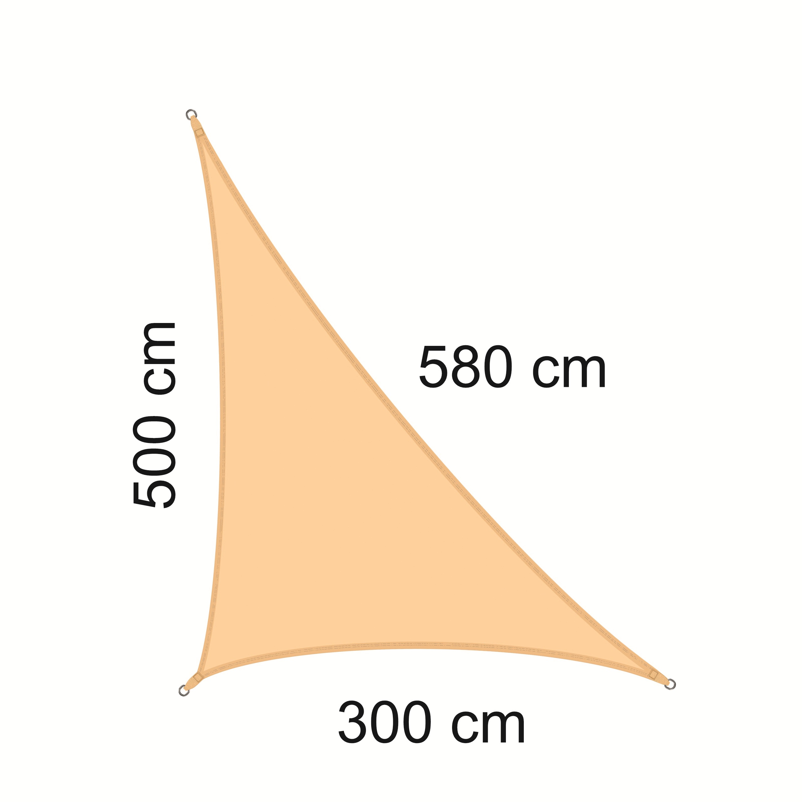 Żagiel przeciwsłoneczny w kształcie trójkąta prostokątnego