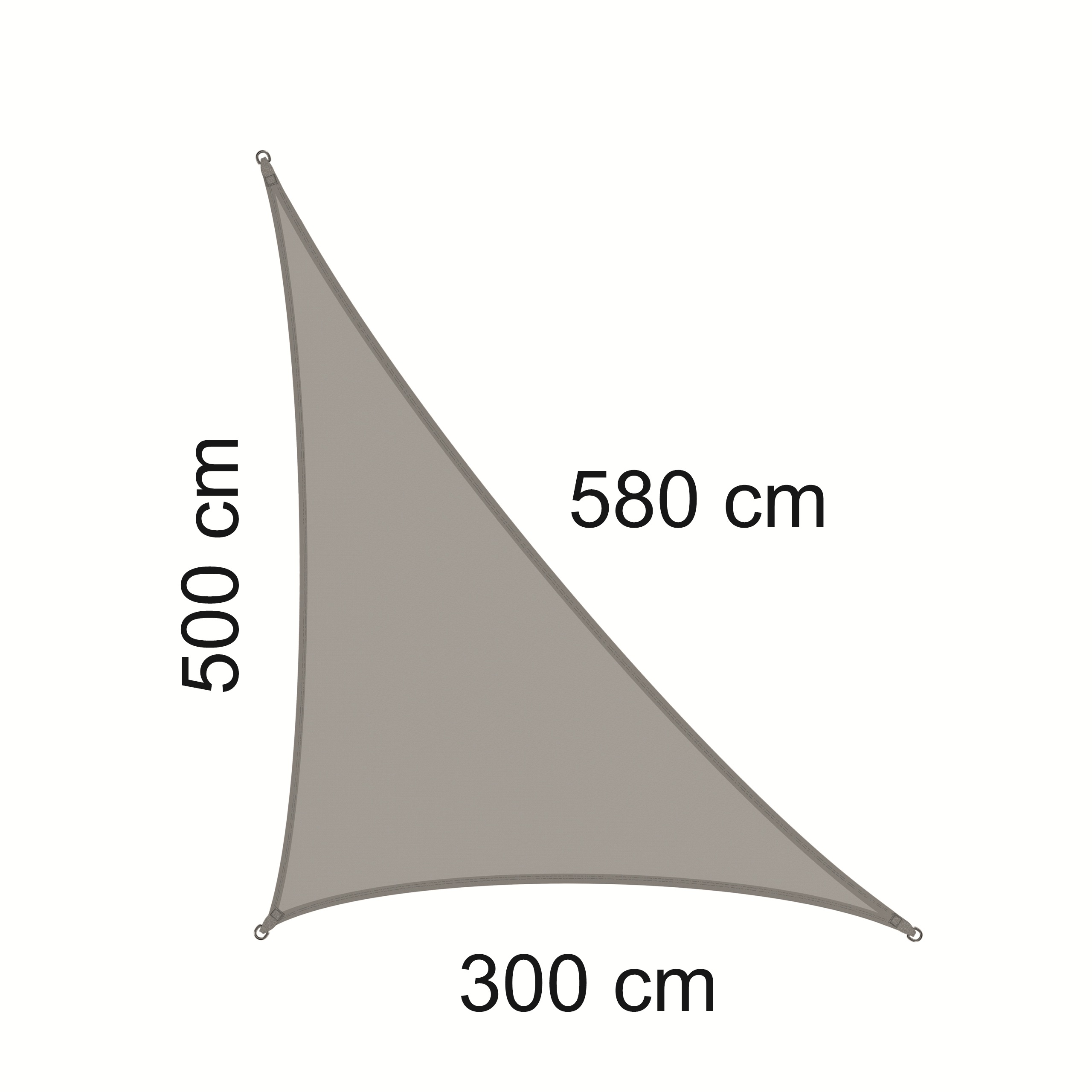 Żagiel przeciwsłoneczny w kształcie trójkąta prostokątnego