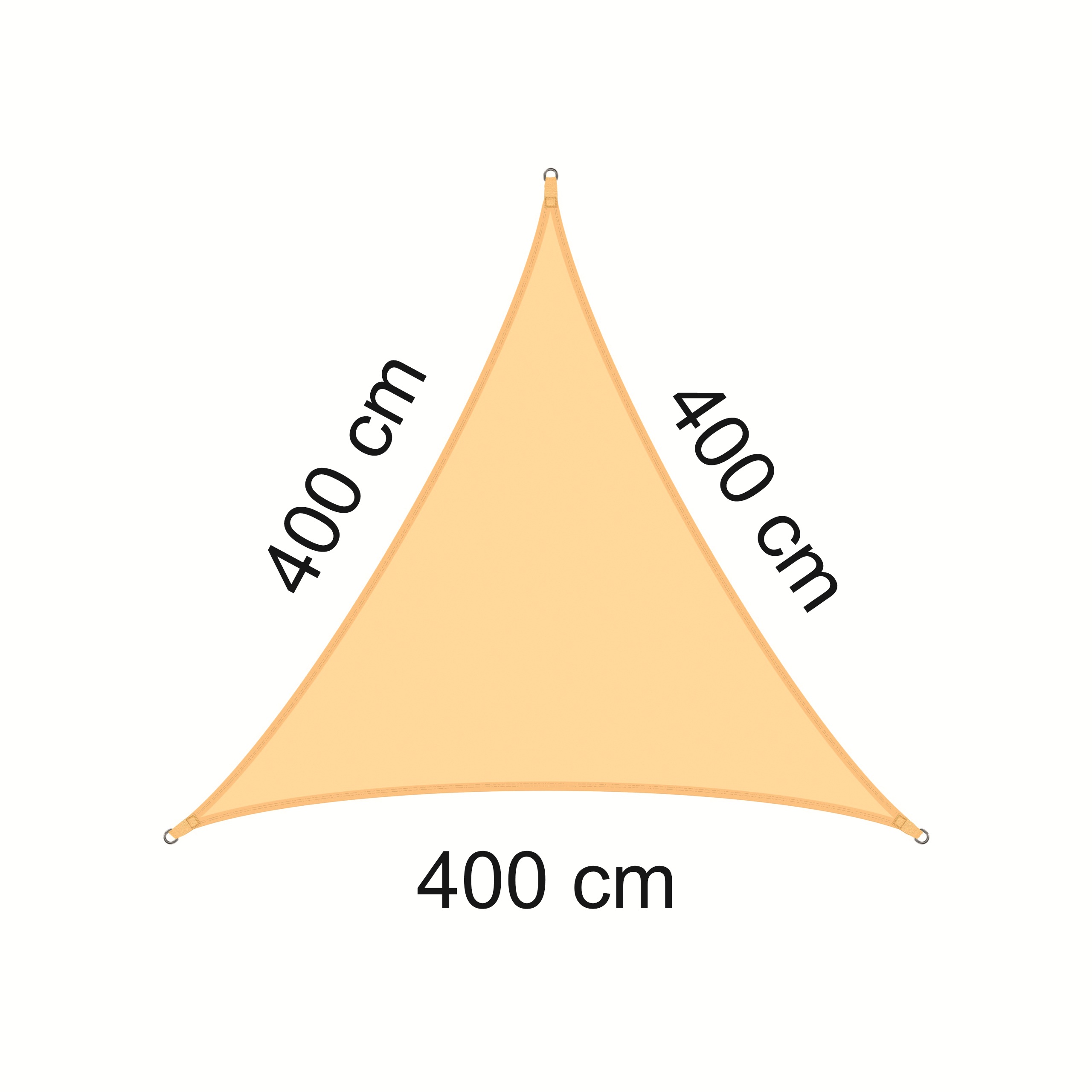 Żagiel przeciwsłoneczny w kształcie trójkąta równoramiennego